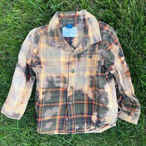 Toddler 3T Random Bleach Dye Flannel Shirt